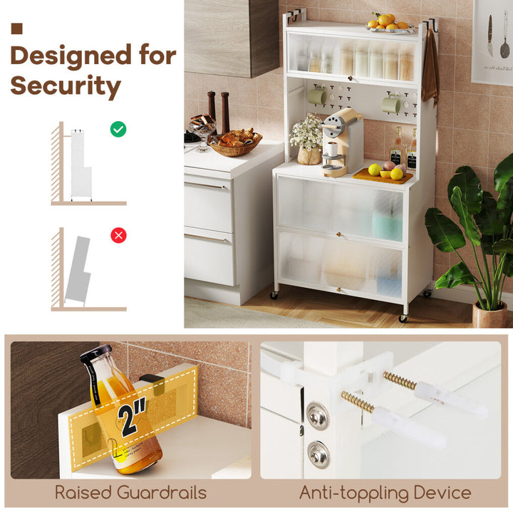 5 Tier Kitchen Bakers Rack Multifunctional Microwave Stand