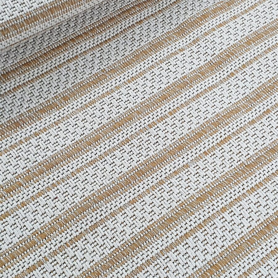 Cotton Rug Mustard Cream Striped