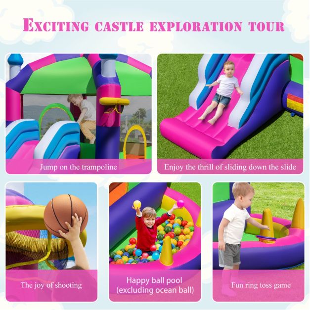 5-in-1 Jumping Air Bounce Castle with Sun Roof (Without Blower)
