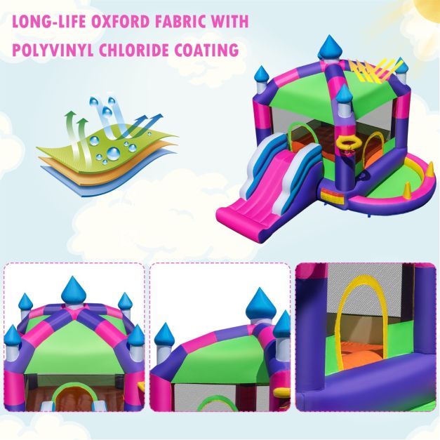 5-in-1 Jumping Air Bounce Castle with Sun Roof (Without Blower)