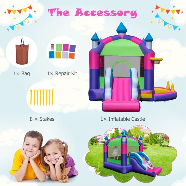 5-in-1 Jumping Air Bounce Castle with Sun Roof (Without Blower)