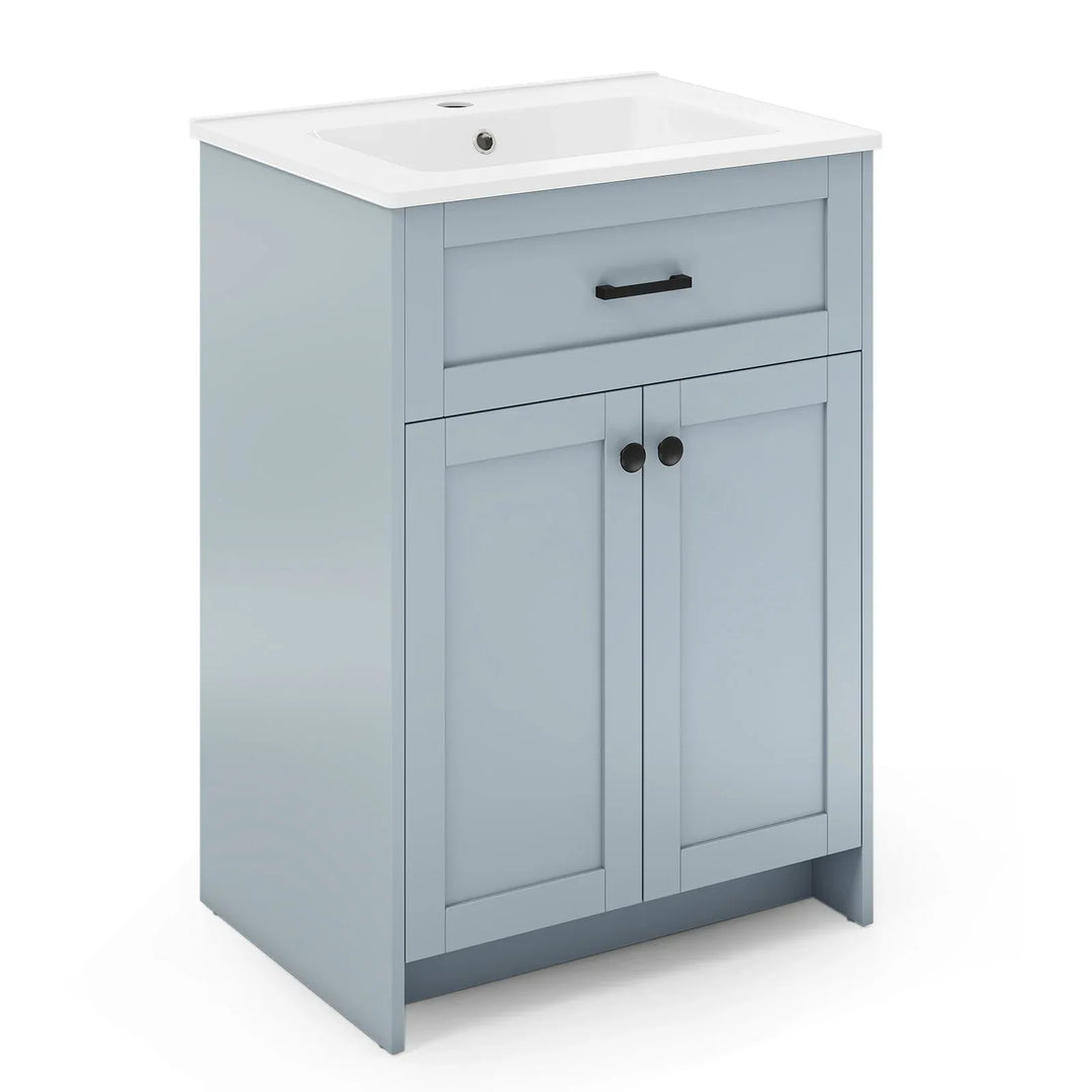 600mm Bathroom Vanity with Sink Bathroom Floor Vanity Cabinet-Grey - TidySpaces