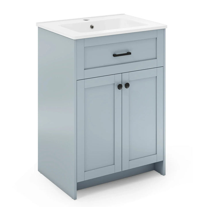 600mm Bathroom Vanity with Sink Bathroom Floor Vanity Cabinet-Grey - TidySpaces