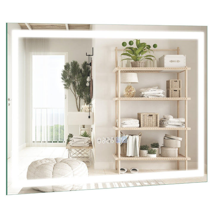 LED Bathroom Mirror with 3-Color Dimmable Lights 60 x 40 CM - TidySpaces