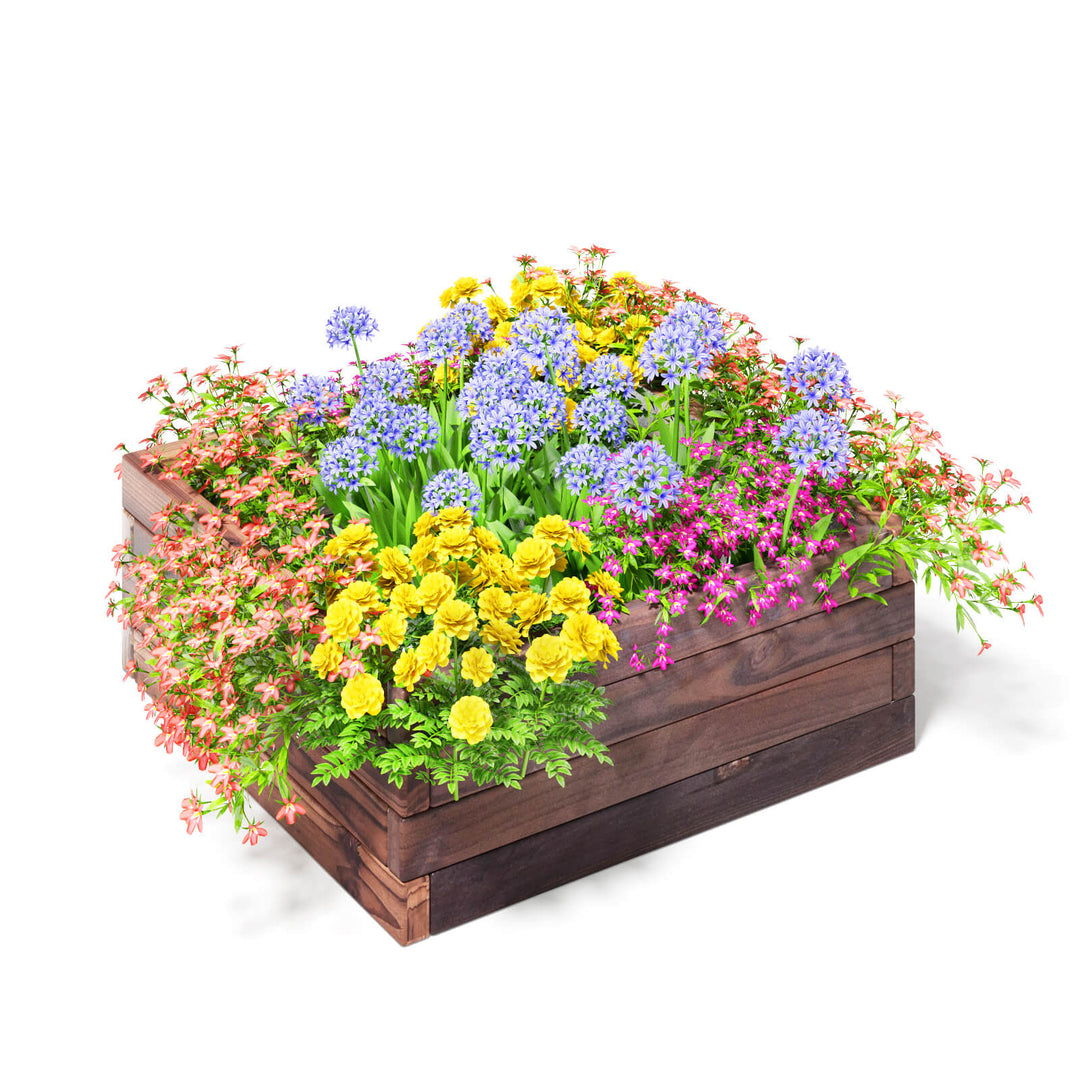 60 x 60 cm Square Planter Box Wood with Open-Ended Base