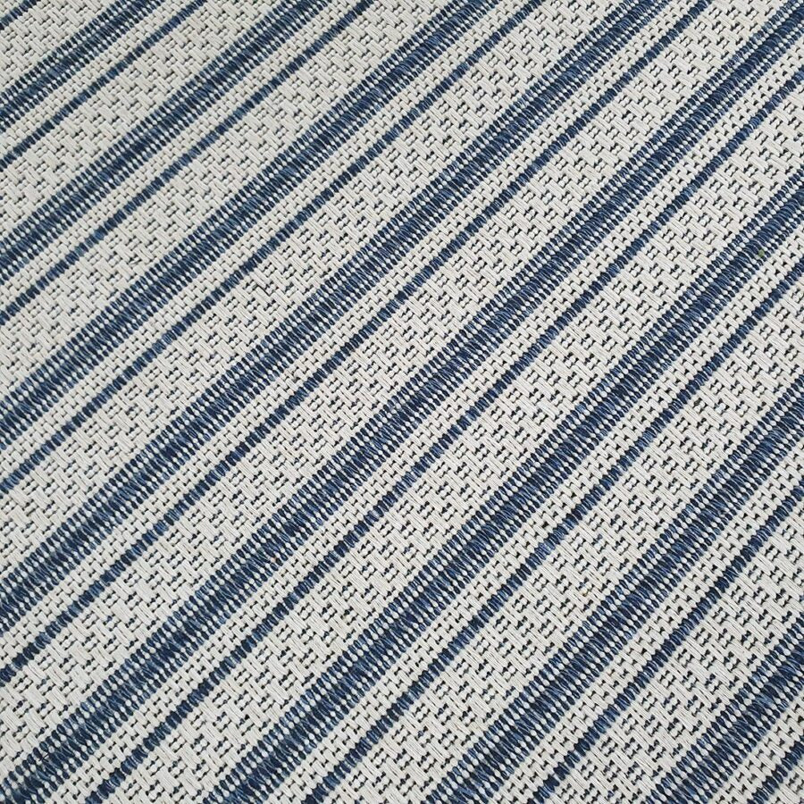 Cotton Rug Blue Cream Striped