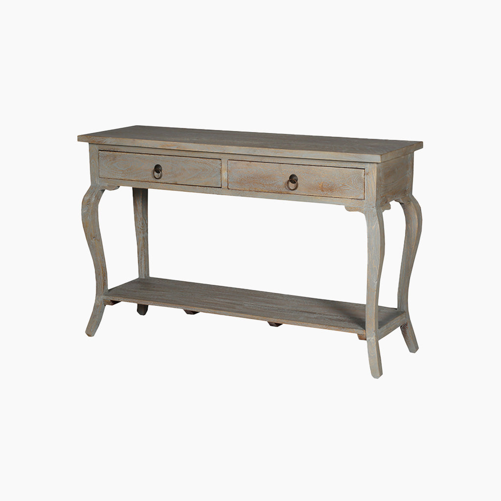 Sally Cottage Style Two Drawer Wooden Console Table - TidySpaces