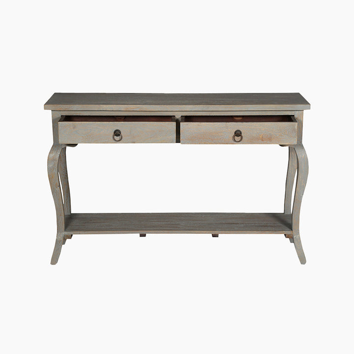 Sally Cottage Style Two Drawer Wooden Console Table - TidySpaces