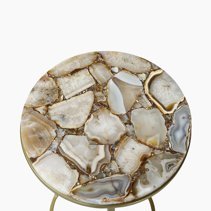 Greta Natural Agate End Table