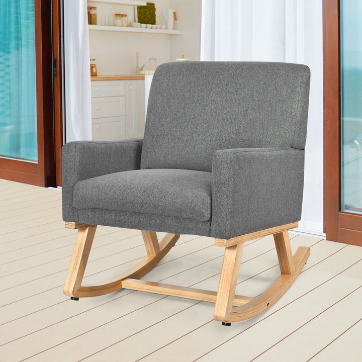 Fabric Upholstered Recliner Rocking Chair Armchair Lounge Sofa Seat Relax Rocker - TidySpaces