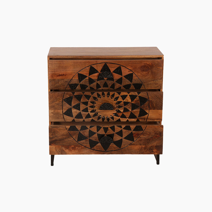 Kolam Wooden Three Chest of Drawers