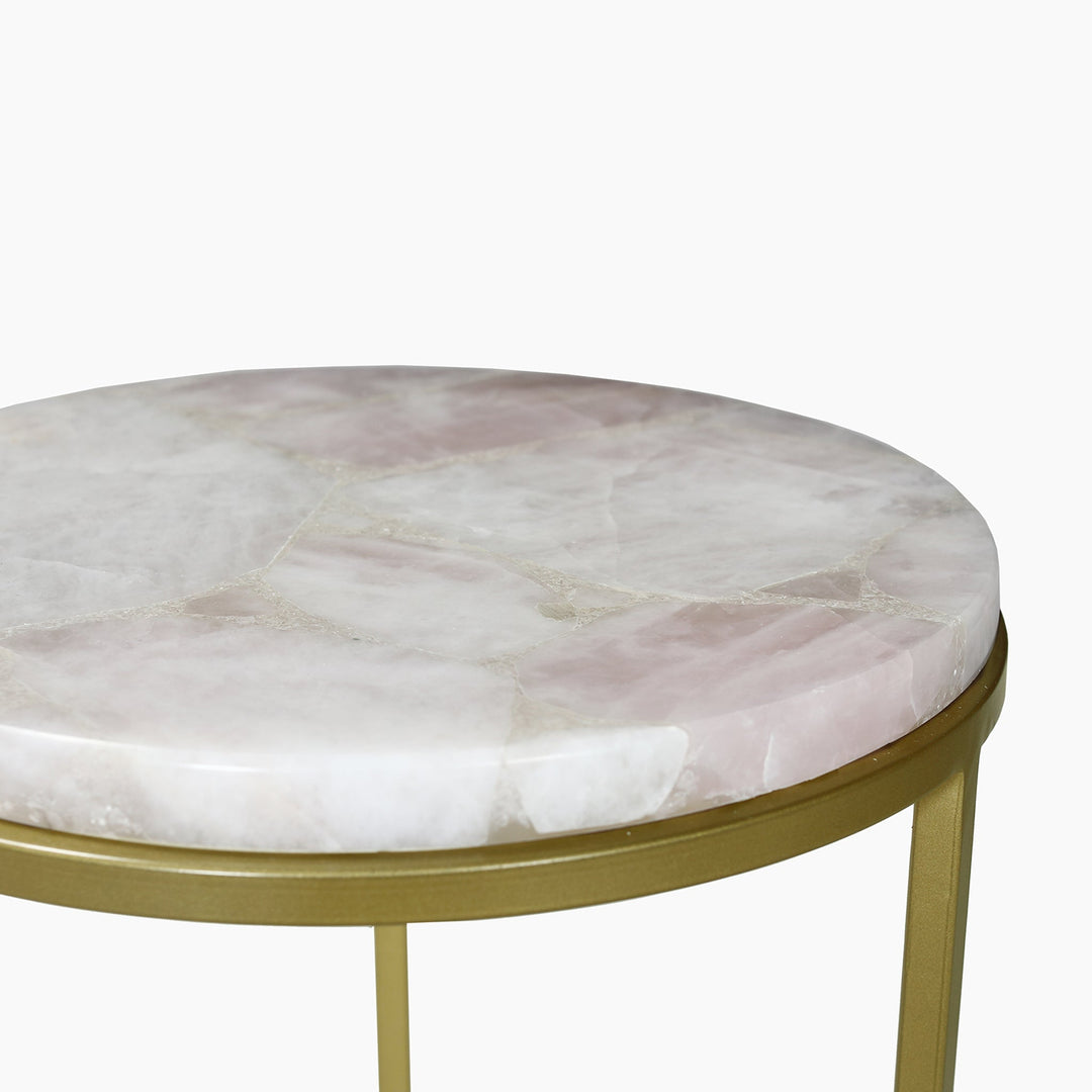 Greta Rose Quartz End Table