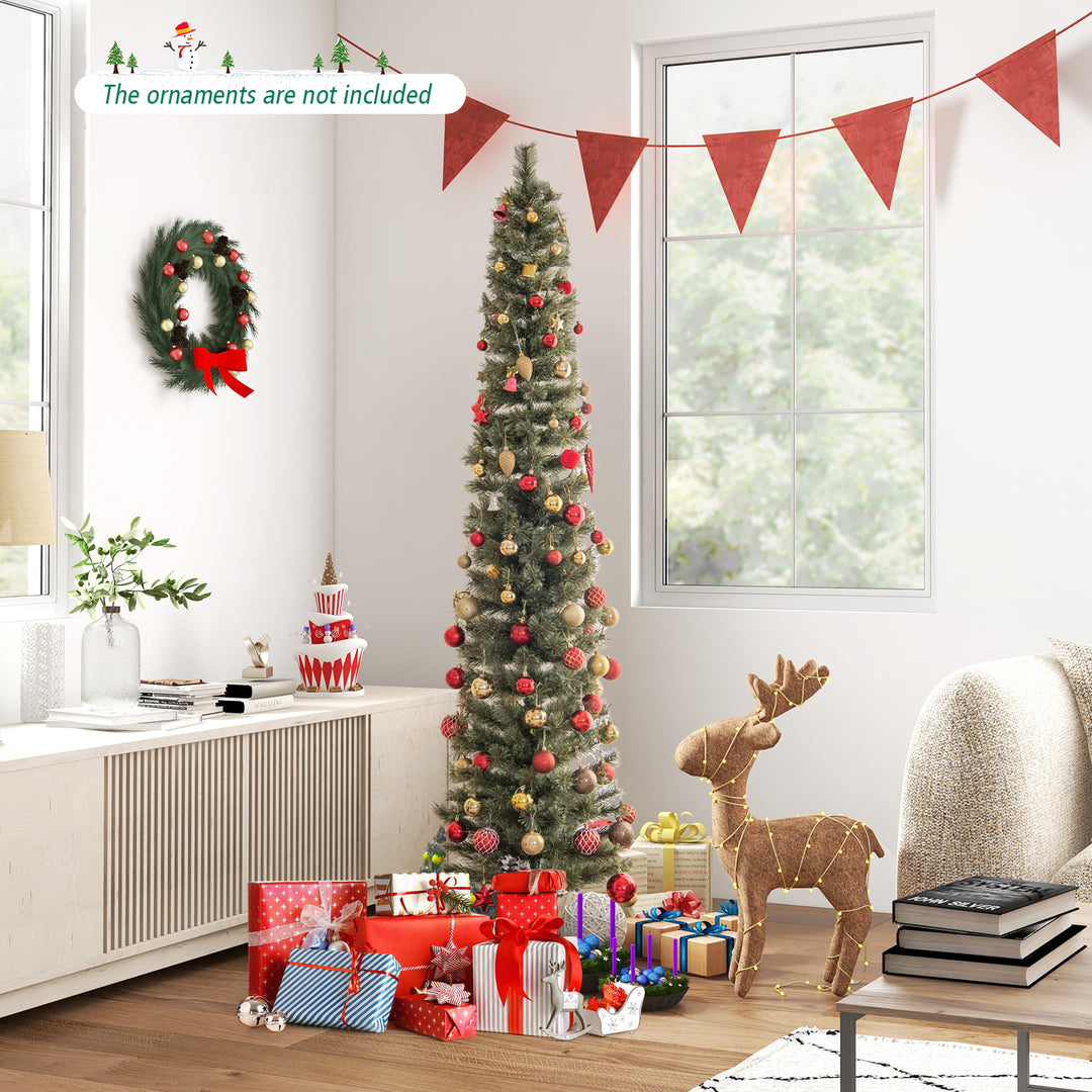 180cm Pre-lit Artificial Pencil Christmas Tree with Warm White Lights