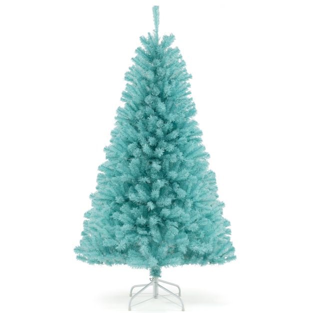 6 Feet Artificial Xmas Tree Pre-Lit with Folding Metal Stand-6FT