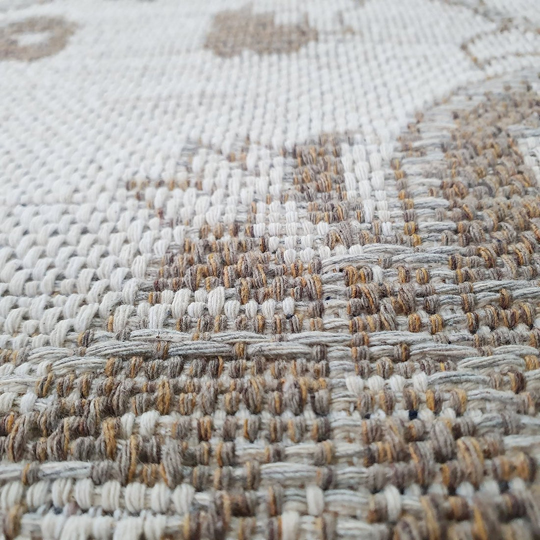 Cotton Rug Brown Cream Oriental