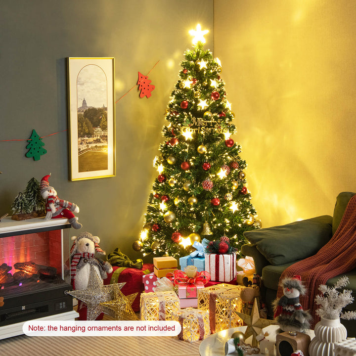 5/6FT Fiber Optic Artificial Christmas Tree with 21 Star LED Lights - TidySpaces