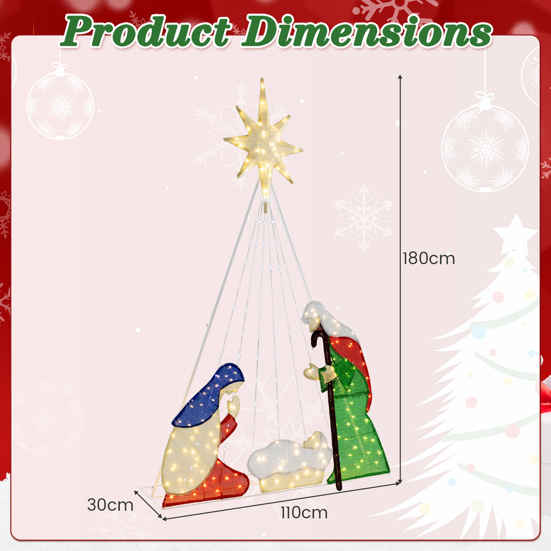 6 Feet Lighted Nativity Scene Holy Family Set Christmas Decoration - TidySpaces