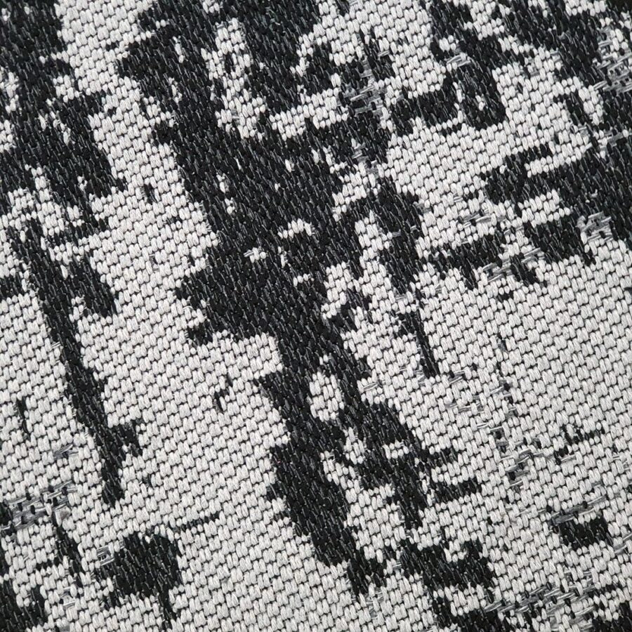 Cotton Rug Grey Black Abstract - TidySpaces