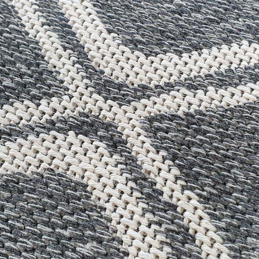 Cotton Rug Runner Grey Diamond