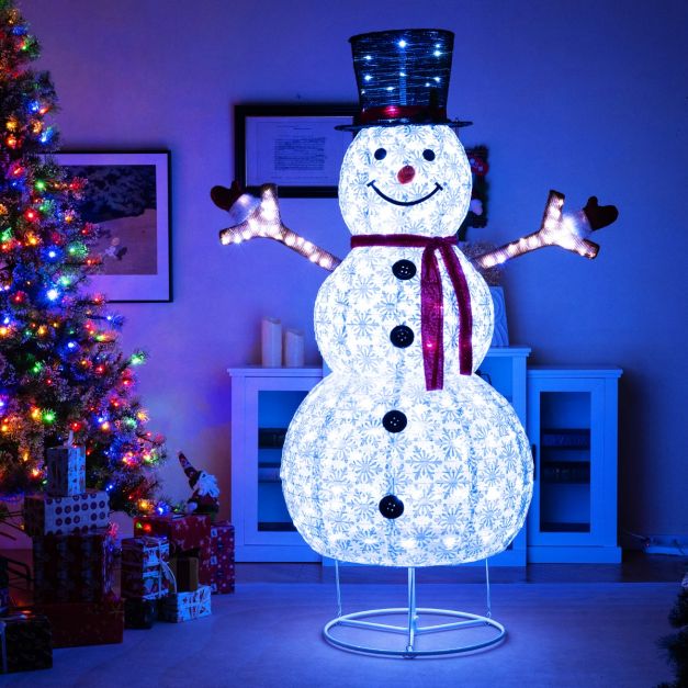 1.8 m Pop-up Christmas Snowman with 200 Cold White LED Lights and Zip Ties