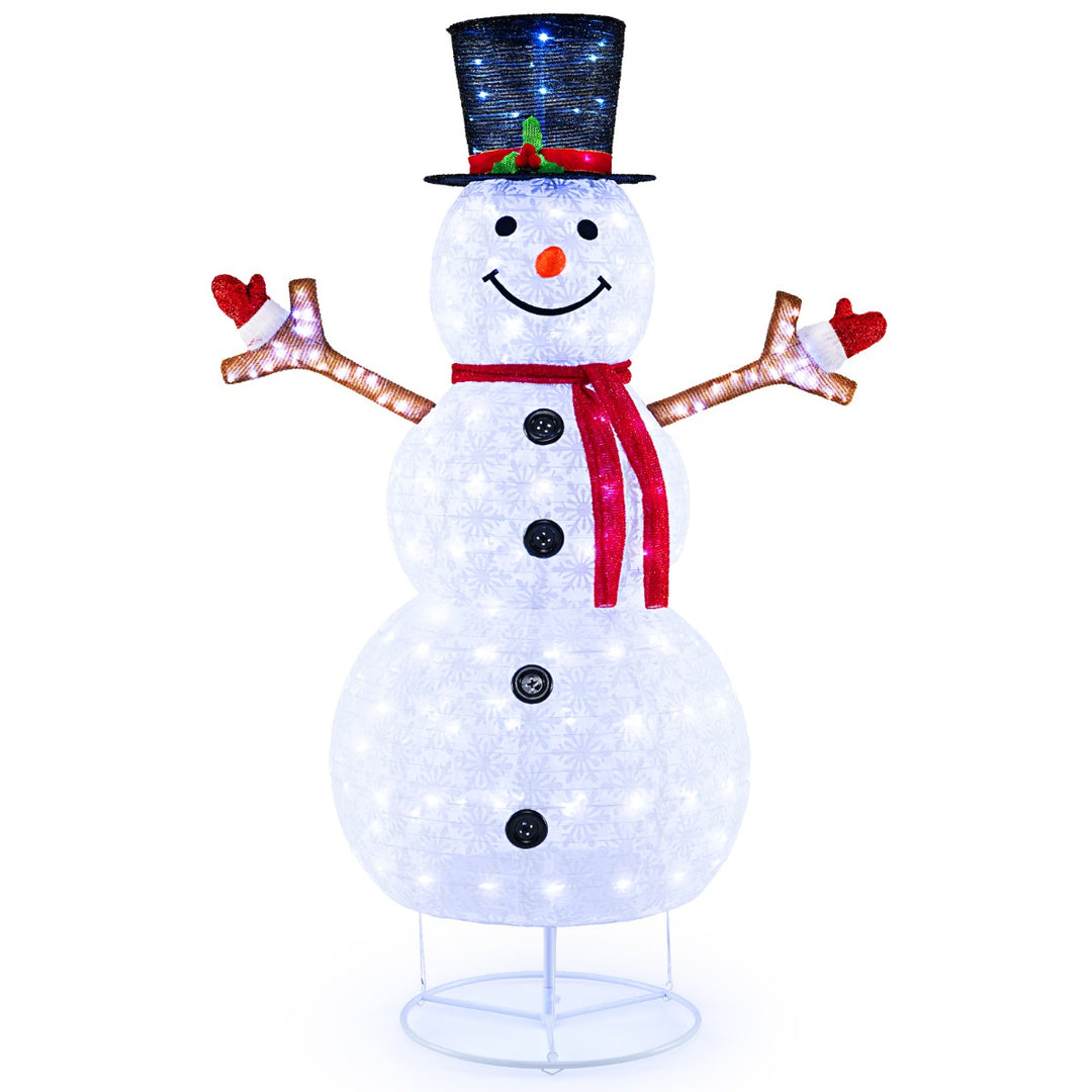 1.8 m Pop-up Christmas Snowman with 200 Cold White LED Lights and Zip Ties - TidySpaces