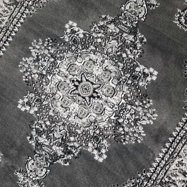 Grey Black Traditional Rug Vintage Oriental Style - TidySpaces