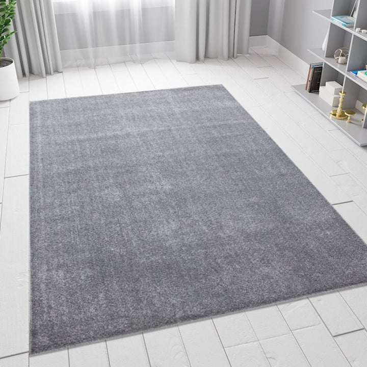 Light Grey Plain Solid Rug