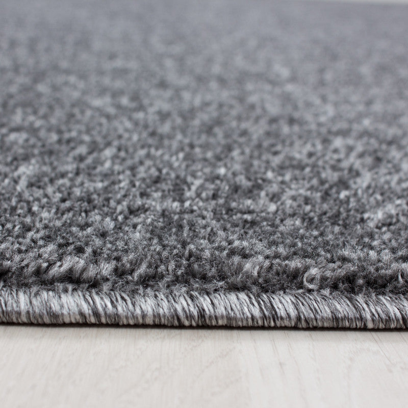 Dark Grey Plain Solid Rug