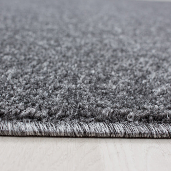 Dark Grey Plain Solid Rug