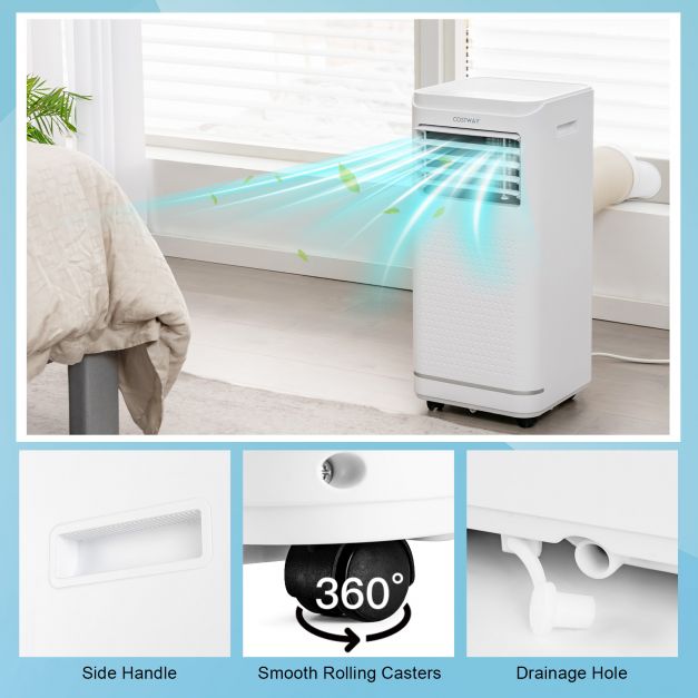 7000/9000 BTU 3 in 1 Portable Air Conditioner with Remote Control and 24H Timer