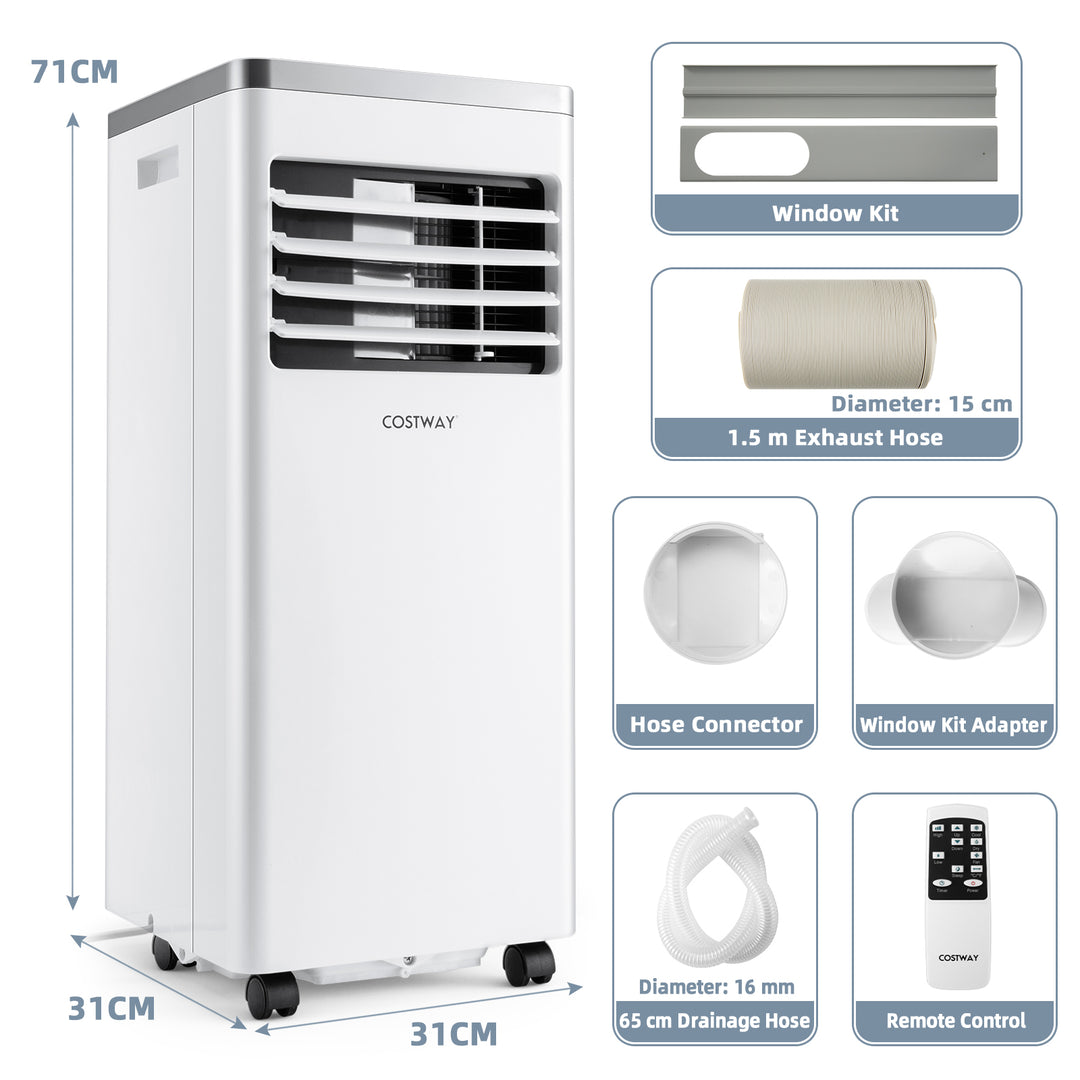 7000/9000BTU Portable Air Conditioner with Remote Control and 24H