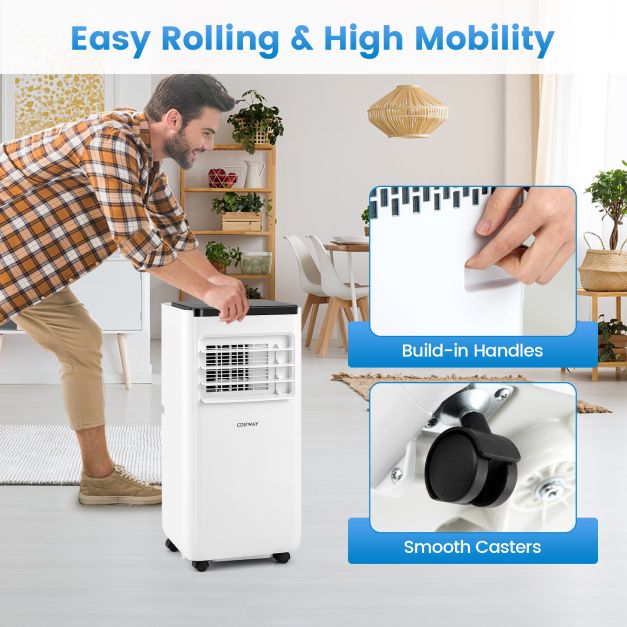 7000 BTU Portable Air Conditioner with Remote and Window Vent Kit-White