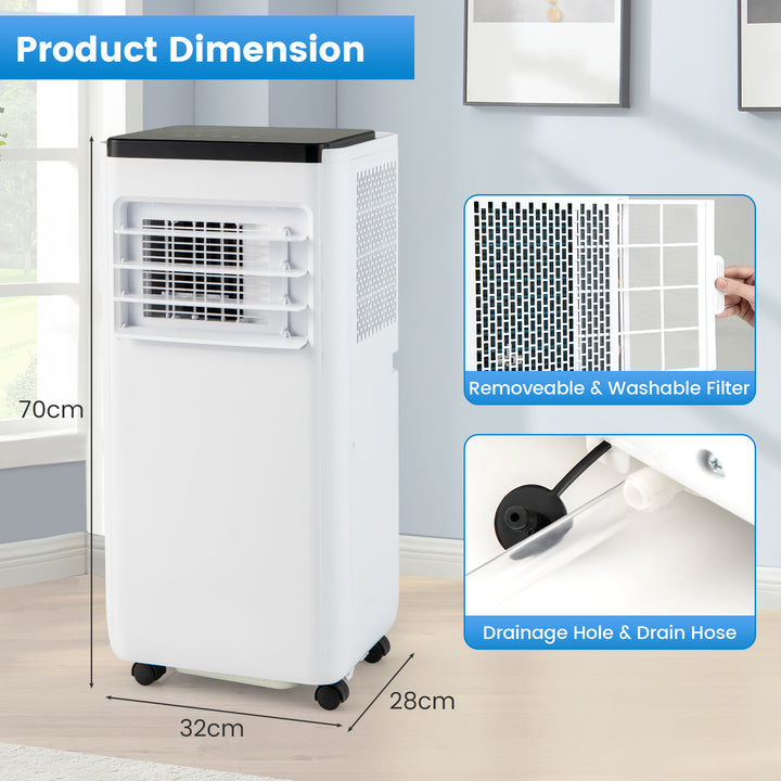 7000 BTU Portable Air Conditioner with Remote and Window Vent Kit-White