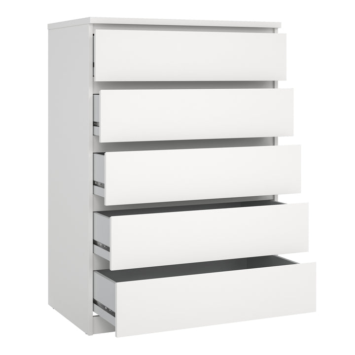 Naia Chest of 5 Drawers in White