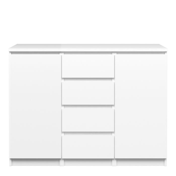 Naia Sideboard - 4 Drawers 2 Doors in White High Gloss - TidySpaces