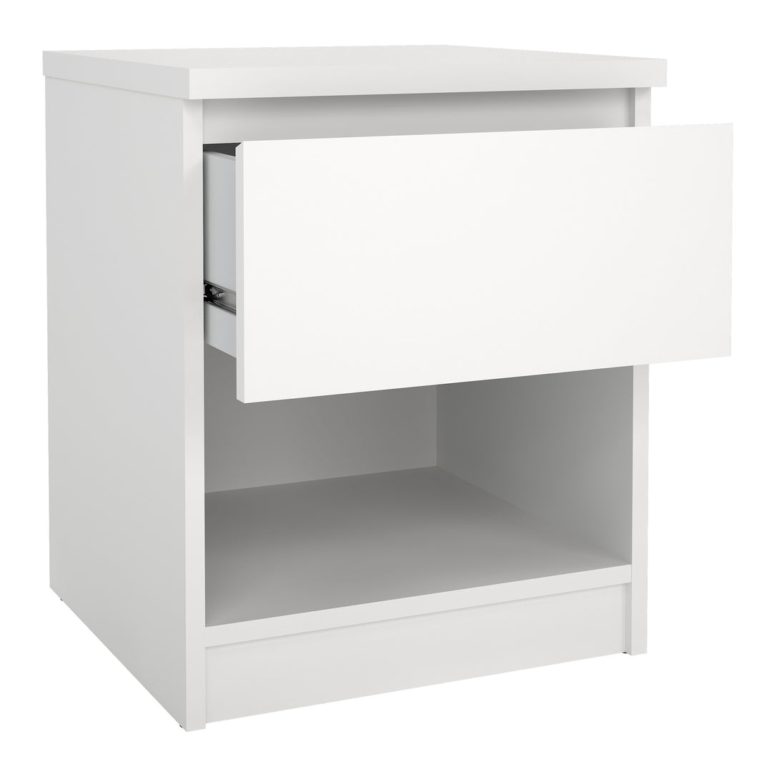 Naia Bedside 1 Drawer 1 Shelf in White