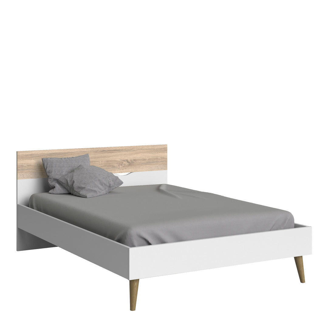 Oslo 3 Piece Bedroom Set, Dbl Bed White & Oak