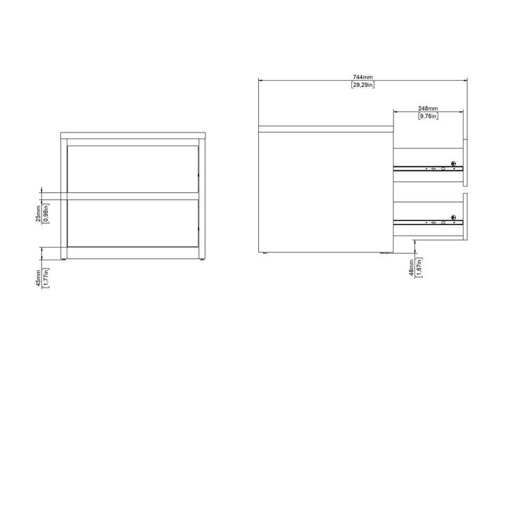 Next Nightstand 2 drawers Jackson Hickory White high gloss