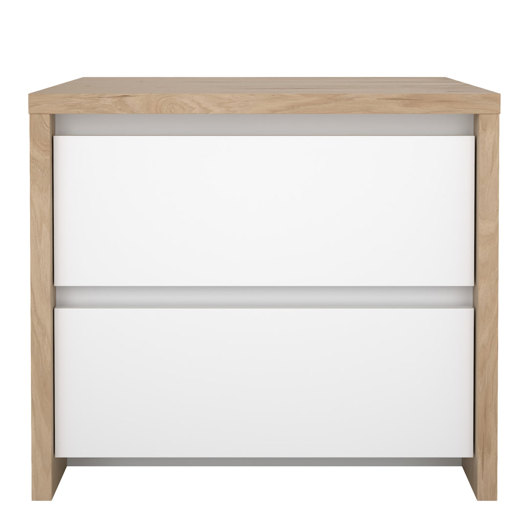 Next Nightstand 2 drawers Jackson Hickory White high gloss