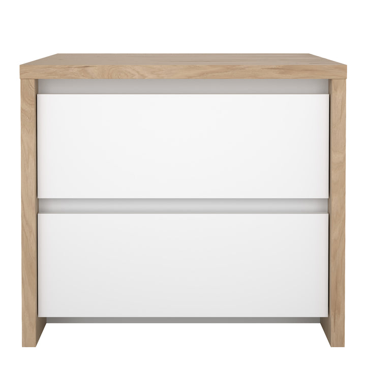 Next Nightstand 2 drawers Jackson Hickory White high gloss