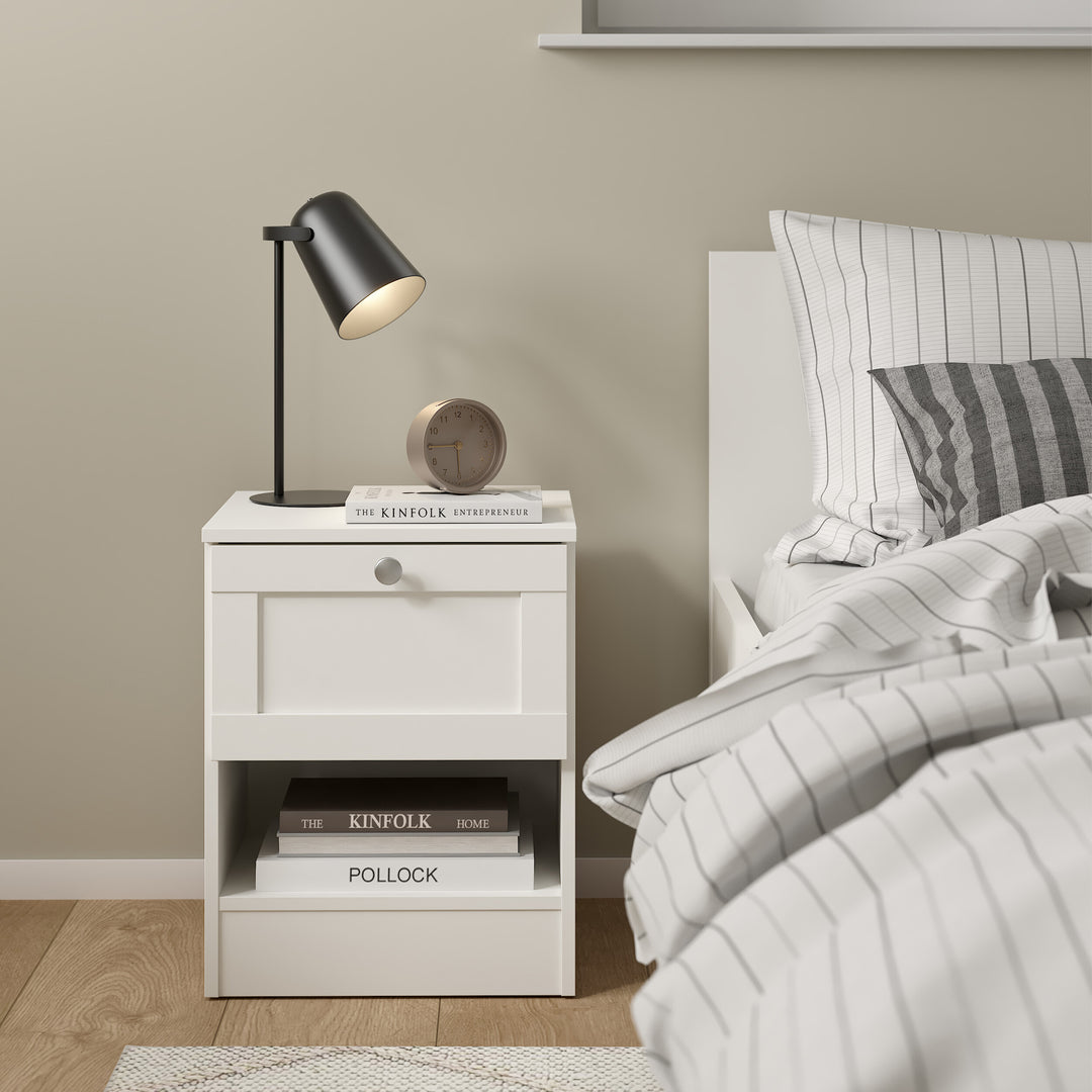 Brande Nightstand with1 Frame Drawer in White