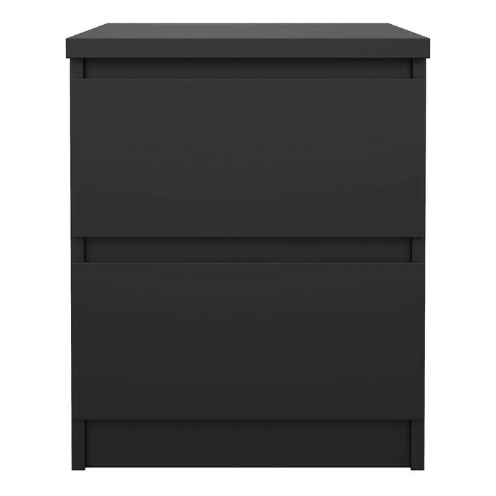 Naia Bedside 2 drawers in Matt Black