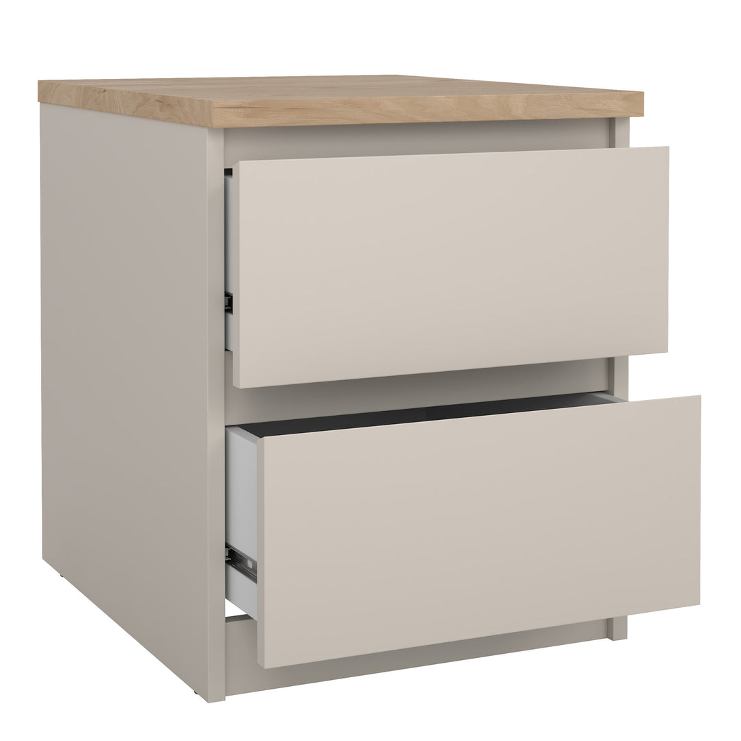 Naia Bedside 2 drawers in Cashmere Jackson Hickory