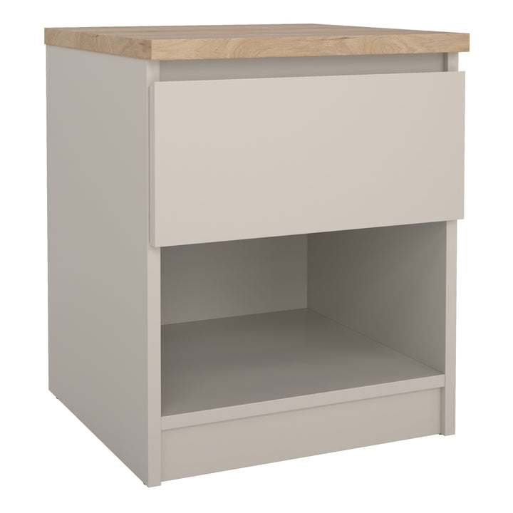 Naia Bedside 1 Drawer 1 Shelf in Cashmere Jackson Hickory
