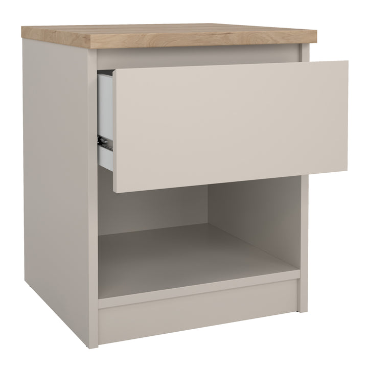 Naia Bedside 1 Drawer 1 Shelf in Cashmere Jackson Hickory