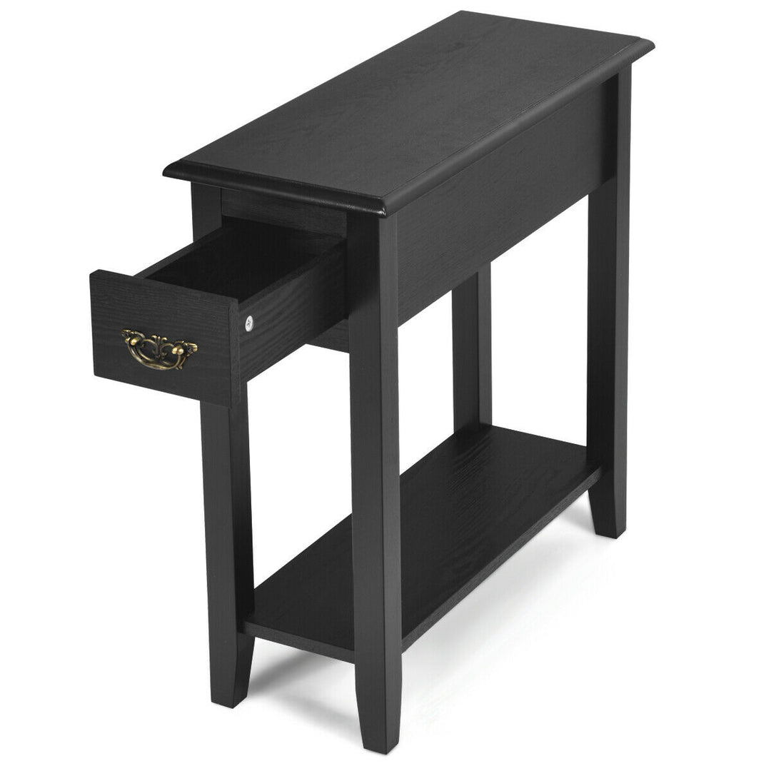 2 Tier Bedside Table with Drawer and Storage Shelf - TidySpaces