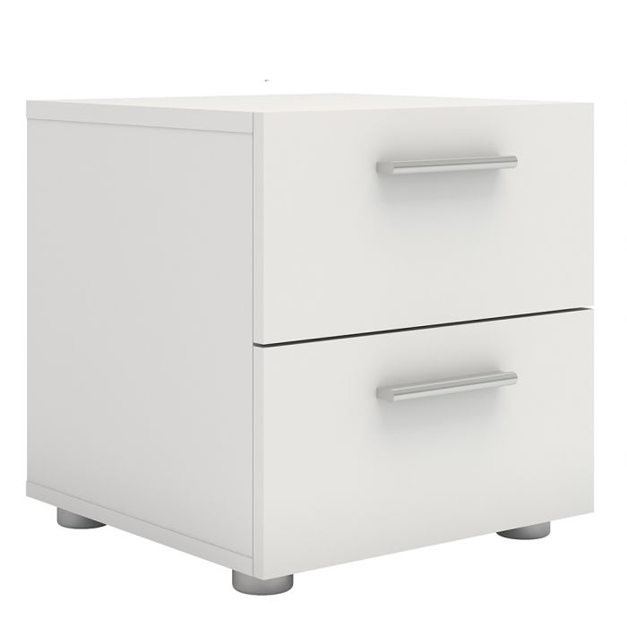 Pepe Bedside 2 Drawers in White - TidySpaces