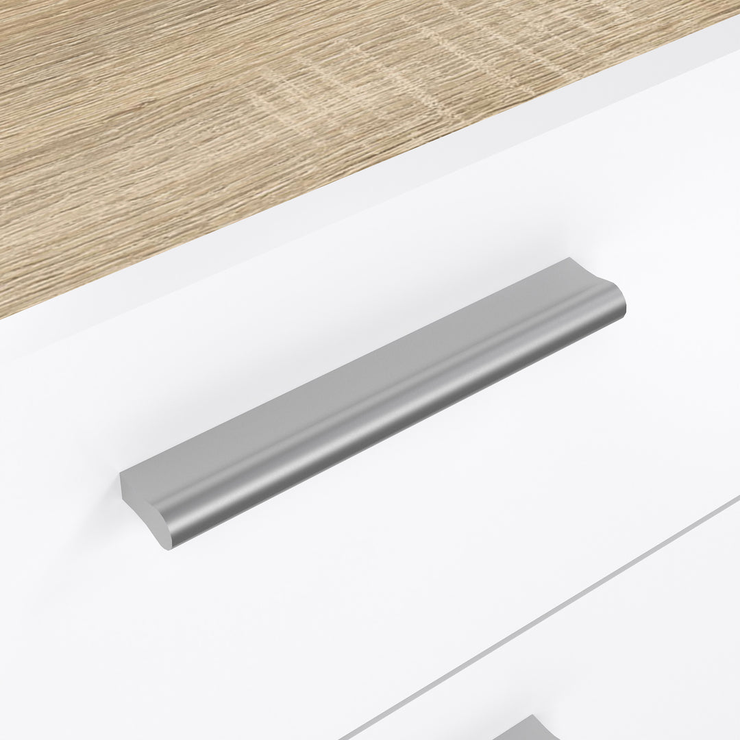 Pepe Bedside 2 Drawers in Oak structure/White High Gloss - TidySpaces