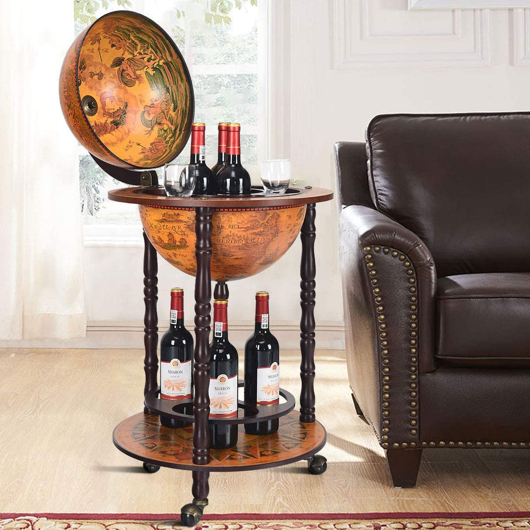 Italian Styled Globe Drinks Cabinet with Wheels