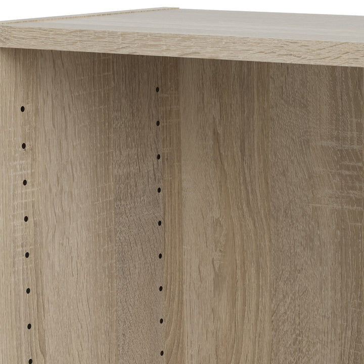Basic Low Narrow Display Cabinet In Oak (2 Shelves) with Glass White Door